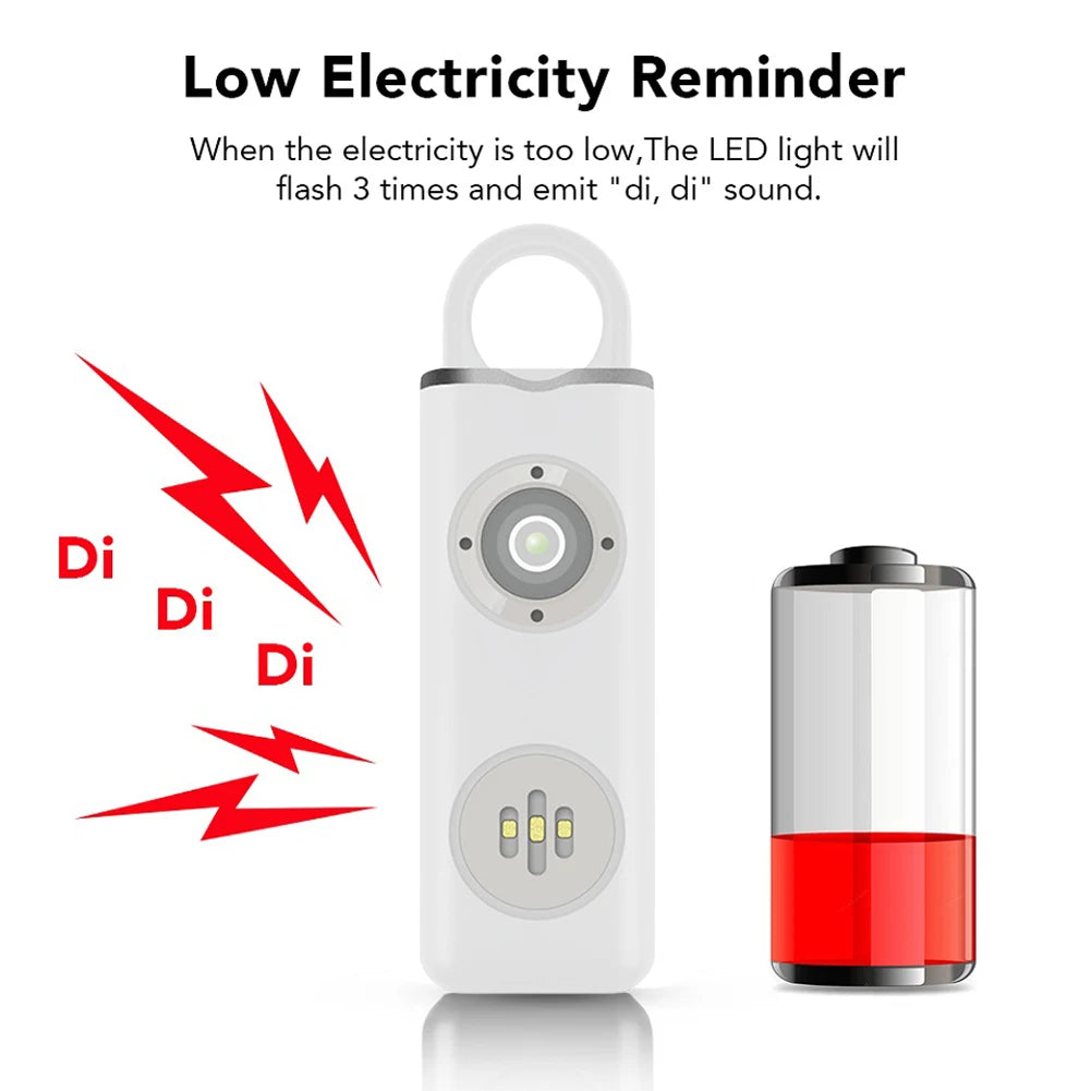 Anti-wolf Alert 130dB Loud Carrying Scream Loud Panic Alarm Rechargeable Personal Siren Whistle Flashlight for Girl Child Women