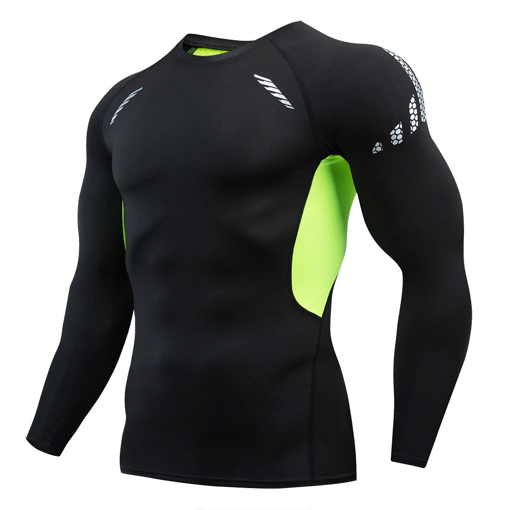 Solid Compression Shirts Men Long Sleeve Athletic Moisture Wicking Baselayer Undershirt Gear Tshirt For Sports Workout