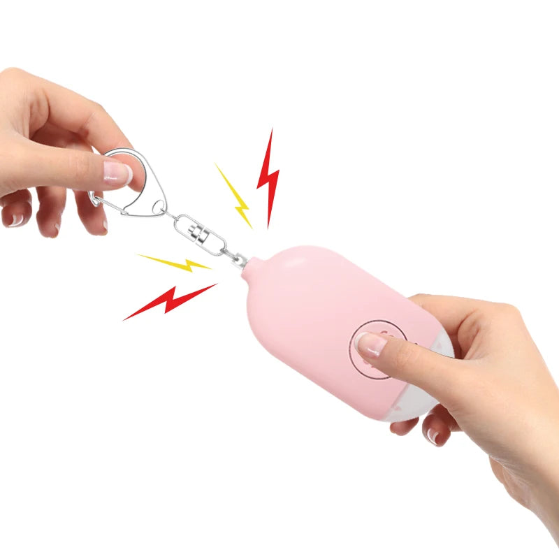 Personal SOS Defense Alarm 130dB With LED Light Rechargeable Self Defense Woman Safety Alarm Key Chain Emergency Anti-Attack