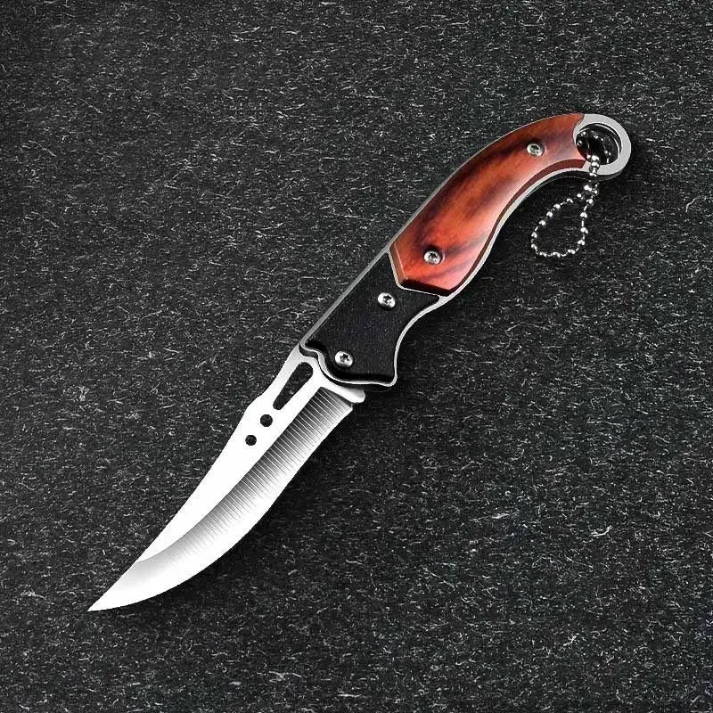 Portable Pocket Folding Knife Metal Material  Outdoor Fruit  Survival  Folding Knife Hand Tool Keychain Accessories