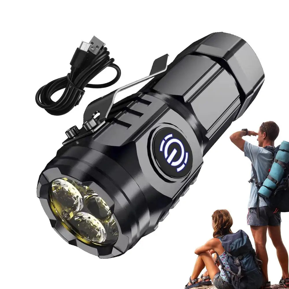 Powerful Mini LED Flashlight Super Bright Pocket Torch Rechargeable Waterproof Hiking Camping Flash