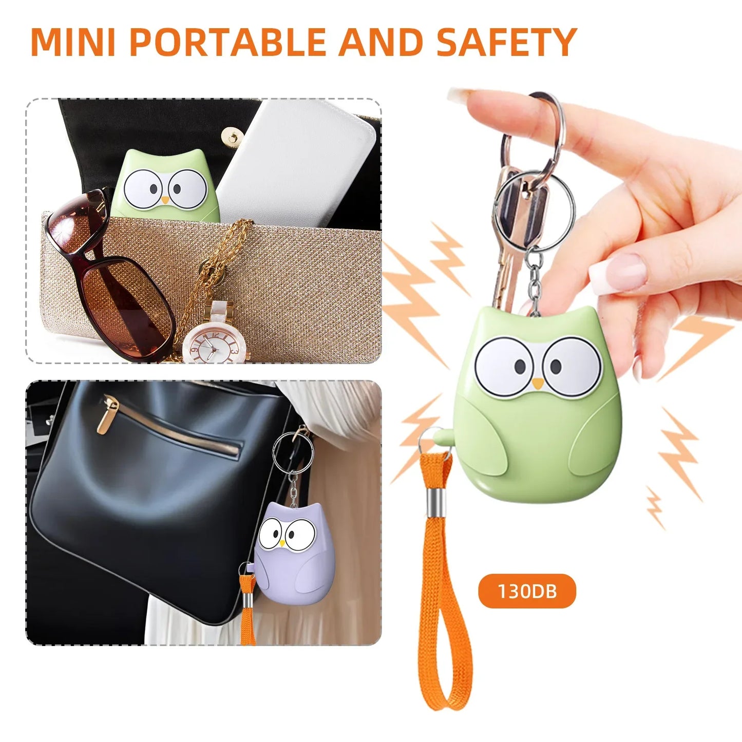 Cute Owl Self Defense Alarm 130db Personal SelfDefense Alarm for Girl Child Women Security Protect Alert Personal Keychain Alarm