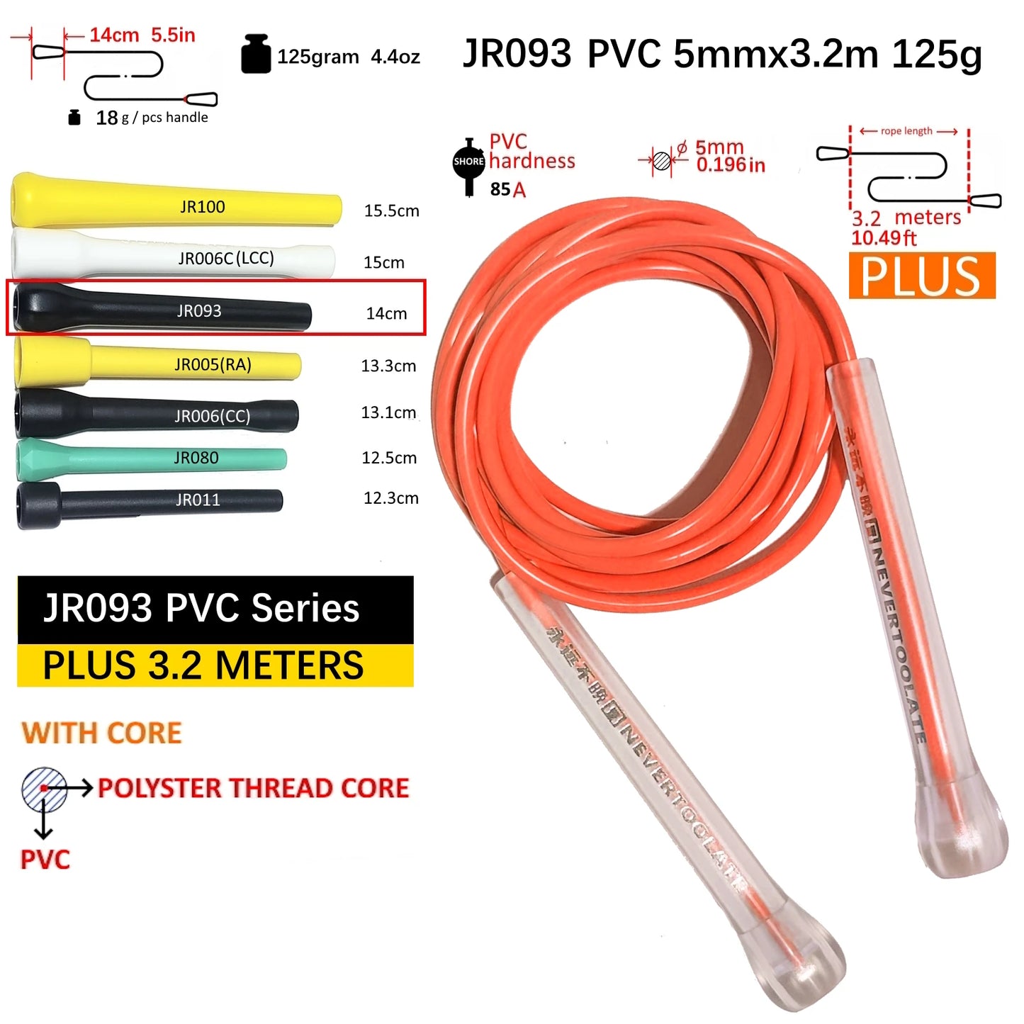 NEVERTOOLATE TPU and PVC material Skipping Rope Rapid Speed Jump Rope Tangle Free crossfit Exercise Fitness Training Workout