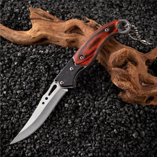 Portable Pocket Folding Knife Metal Material  Outdoor Fruit  Survival  Folding Knife Hand Tool Keychain Accessories