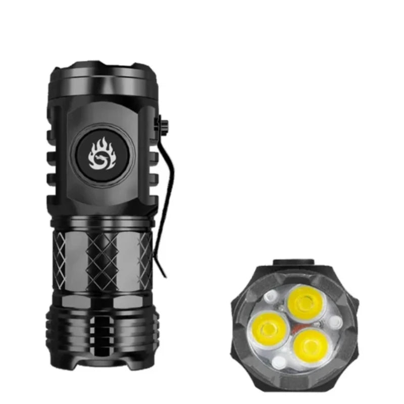 Mini 3*LED Strong Light Super Bright Torch Household Repeatedly Charging The Battery Outdoor Portable Long-range Flashlight