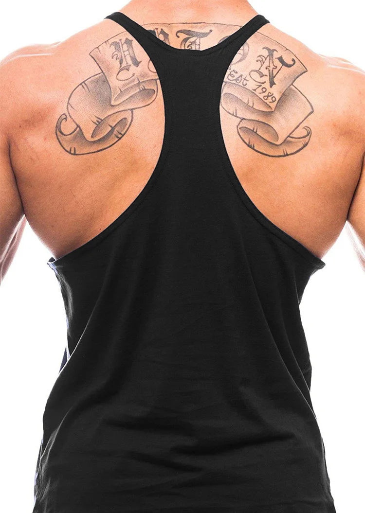 Gym Bodybuilding Tank Tops Fashion Y-back Suspenders Vests Cotton Breathable Sleeveless Singlets Mens Fitness Muscle Sport Shirt