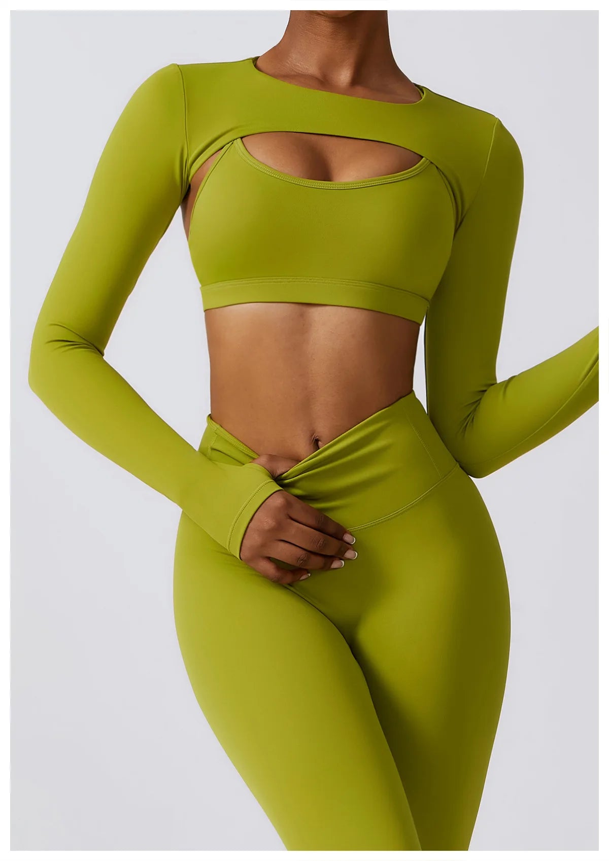 Sportswear Yoga Set Women's Workout Clothes Athletic Wear Sports Gym Legging Seamless Fitness Bra Crop Top Long Sleeve Yoga Suit