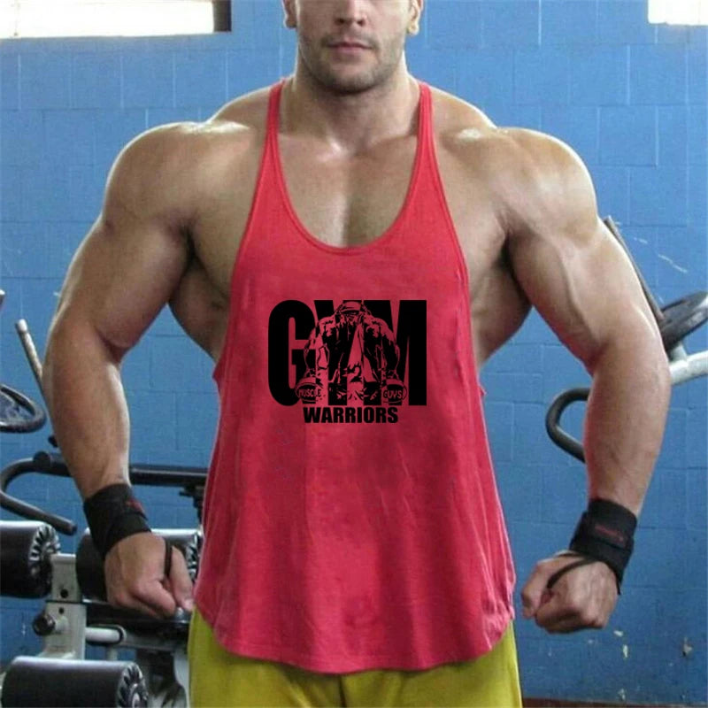 Gym Bodybuilding Tank Tops Fashion Y-back Suspenders Vests Cotton Breathable Sleeveless Singlets Mens Fitness Muscle Sport Shirt