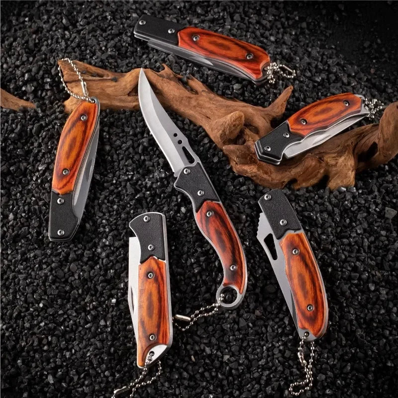 Portable Pocket Folding Knife Metal Material  Outdoor Fruit  Survival  Folding Knife Hand Tool Keychain Accessories