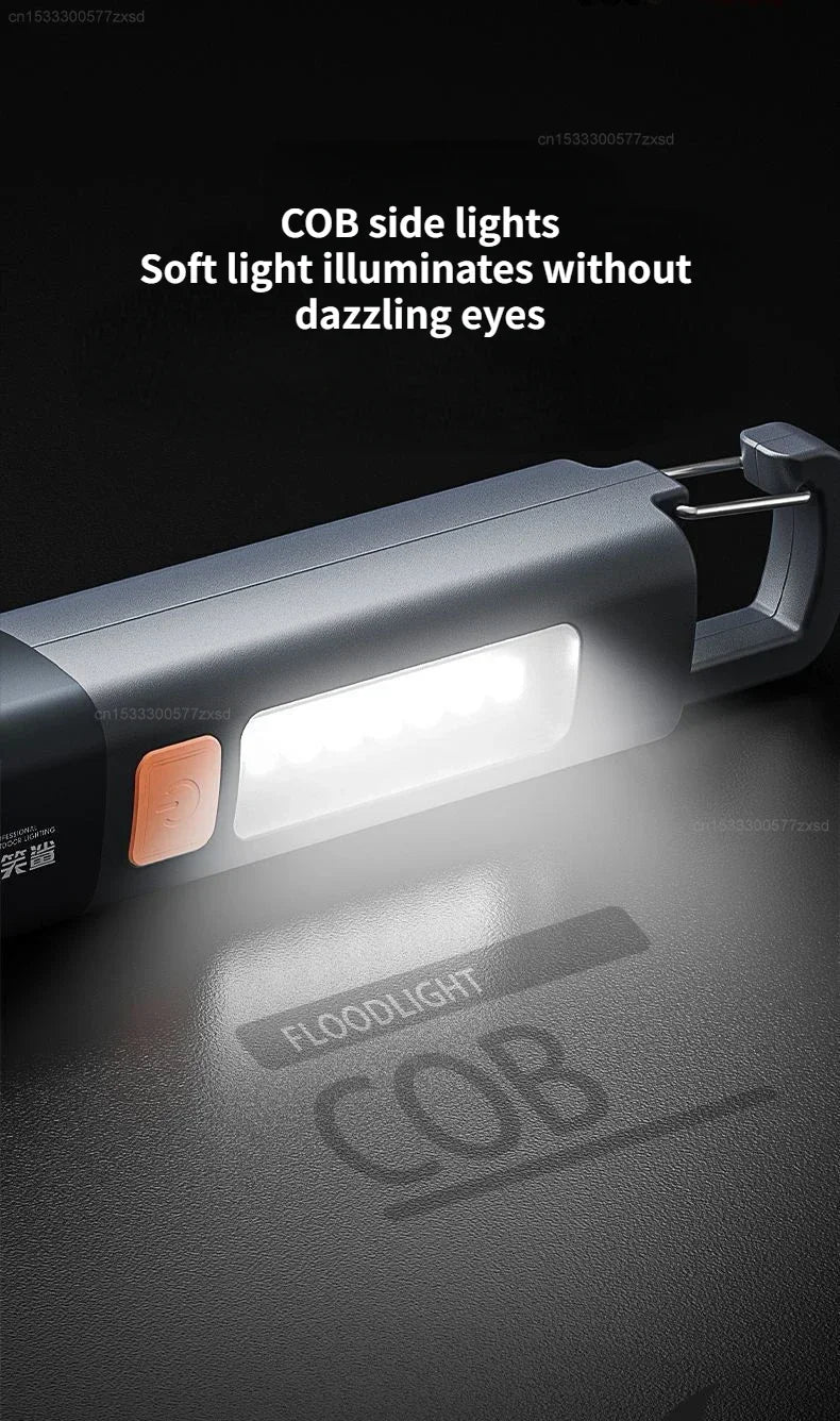 Xiaomi Outdoor Flashlight Portable Strong Light Variable Focus with Floodlight Side Lights Long Range LED Lamp Emergency Tools