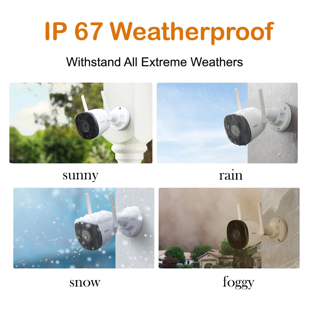 IMOU 3PCS Bullet 2C 4MP Wifi Camera Weatherproof AI Human Detection Outdoor Surveillance IP Camera Wholesale