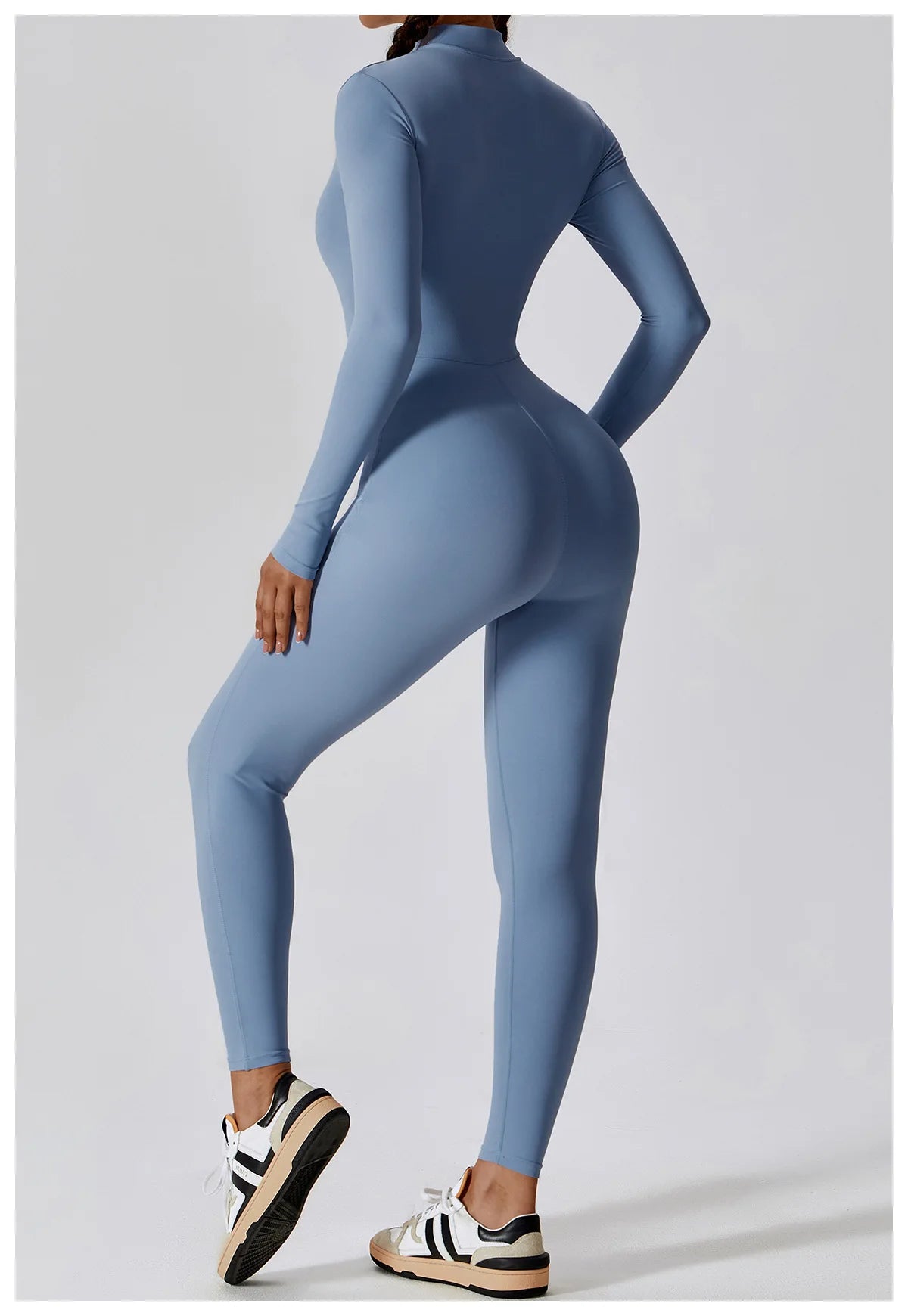 Yoga Boilersuit Long Sleeved Women's Sportswear Gym Zipper Jumpsuits Workout High-intensity Fitness One-piece Skin-tight Garment