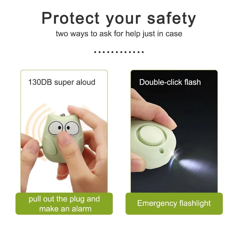 2024 Small and Easy To Carry Anti-attack Self-defence Alarm Rechargeable Battery Loud Key Chain 130db Personal Alarm