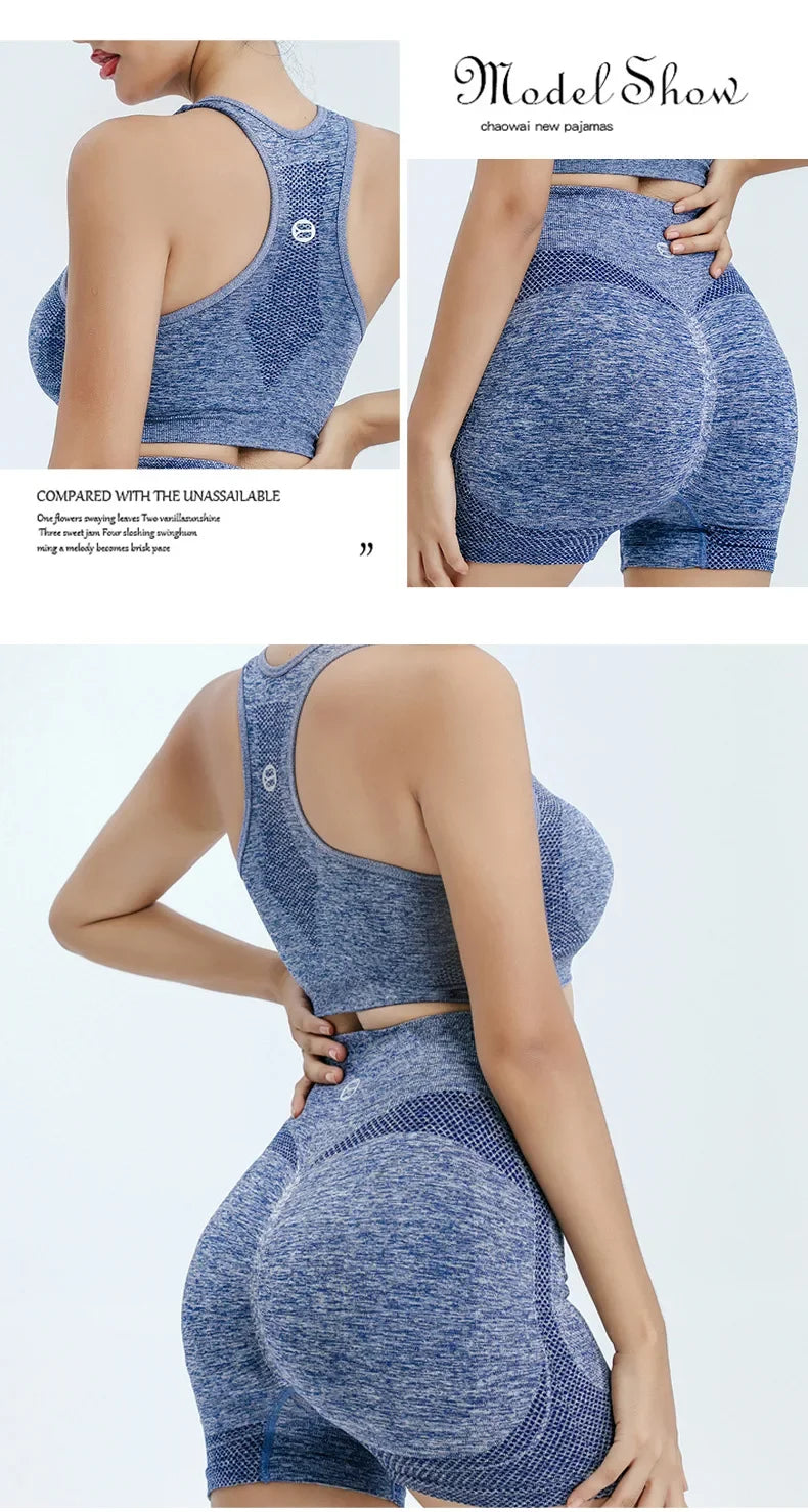 Yoga Set Gym Shorts Women Sport Bras Brassiere Workout Tops for Women Yoga Clothes Fitness Leggings Gym Set Seamless Yoga Sets