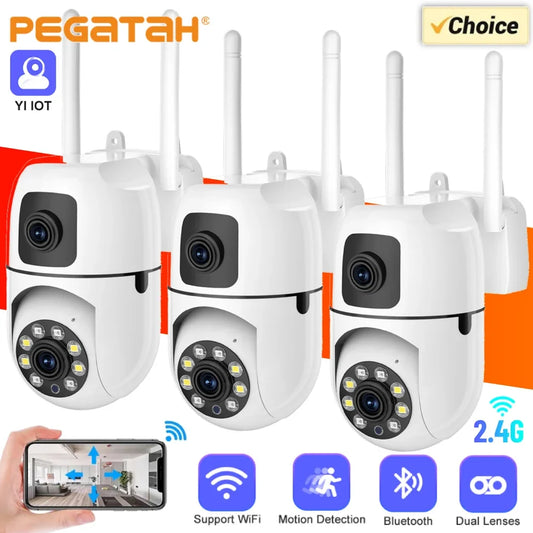 4K 8MP WiFi Surveillance Cameras Dual Lens IP Camera WiFi Camera Outdoor Security Protection Auto Tracking CCTV PTZ Cam YI IOT