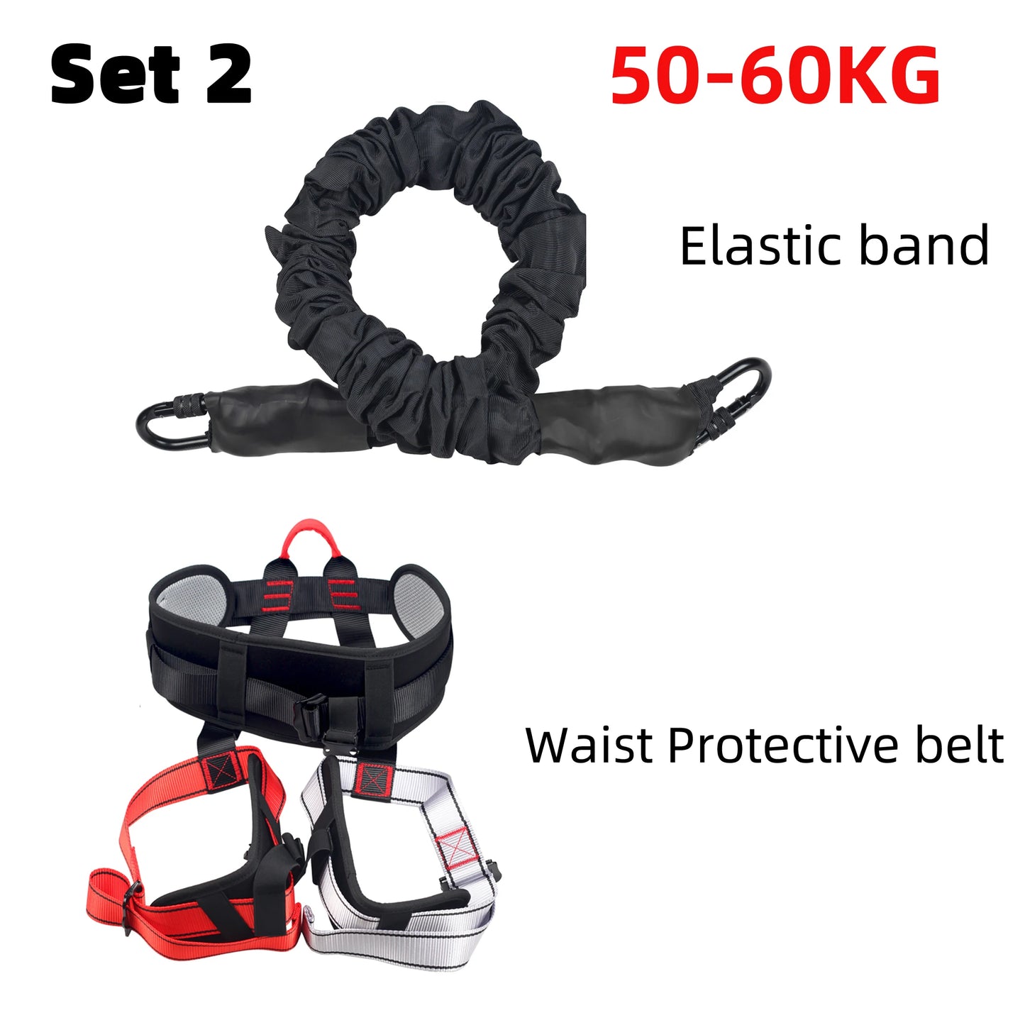 Bungee Fitness Set, 4D Black, Heavy Duty, Anti-Gravity Dance Cord, Dance Home and Gym, Boosts Agility Speed and Balance