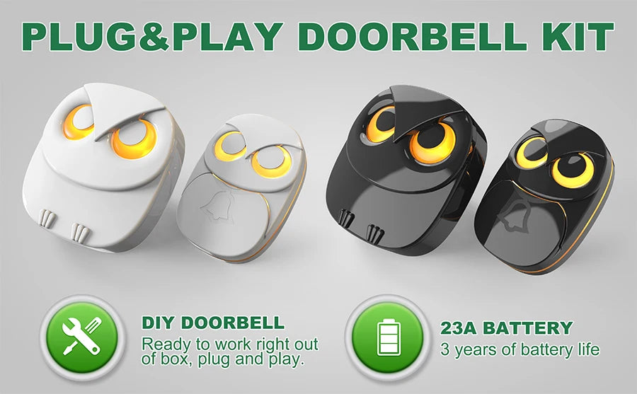 HTZSAFE Wireless Doorbell Chime - 300 meters Long Range Wireless doorbell waterproof outdoor Home Intelligent Door Bell Chime