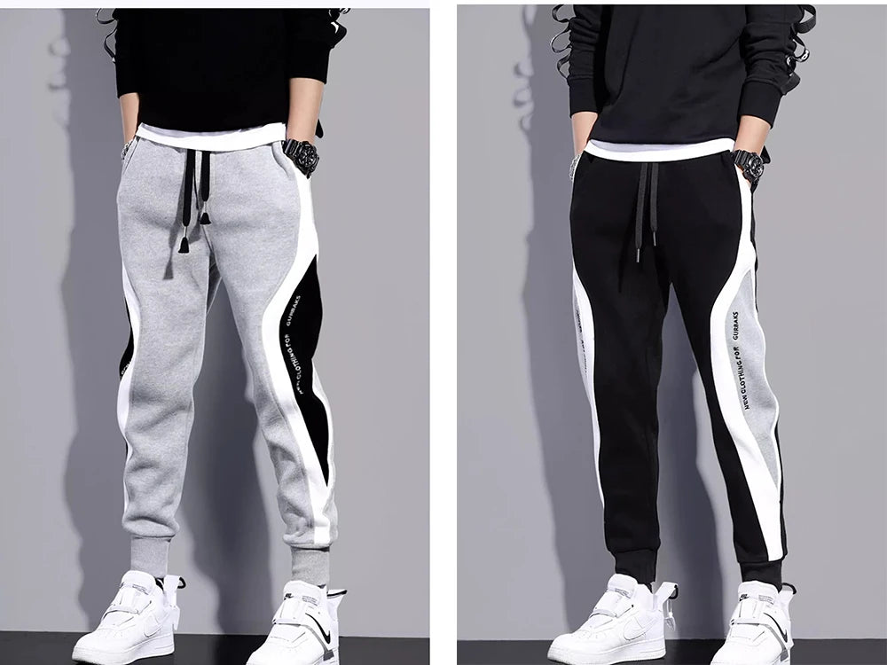 2024 Spring Autumn Men's Sports Pants Male Loose Fitting Leggings Patchwork Running Training Casual Pants Fashion Outfit Trouser