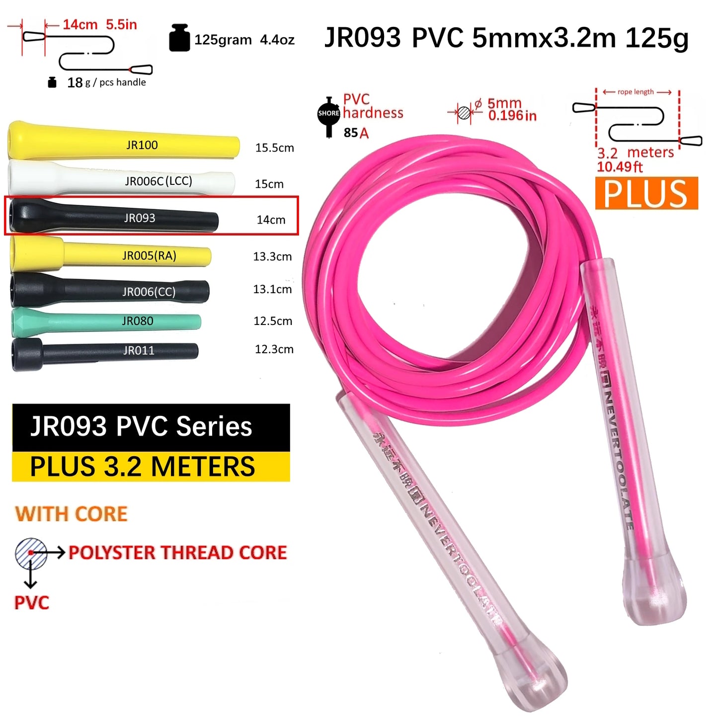 NEVERTOOLATE TPU and PVC material Skipping Rope Rapid Speed Jump Rope Tangle Free crossfit Exercise Fitness Training Workout