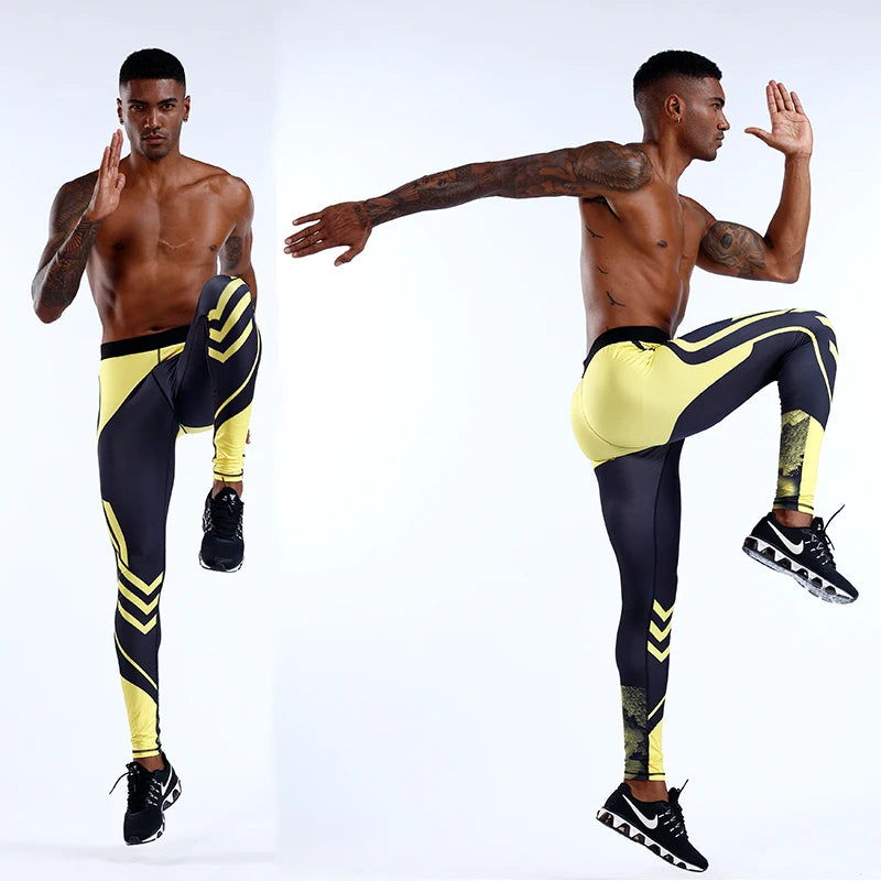 Men's Running Leggings Sportswear Quick Dry Gym Fitness Tights Workout Training Jogging Sports Trousers Compression Sport Pants