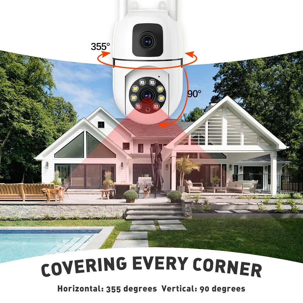 4K 8MP WiFi Camera IP Camera Dual Lens WiFi Surveillance Cameras Outdoor Security Protection Auto Tracking CCTV PTZ Cam YI IOT