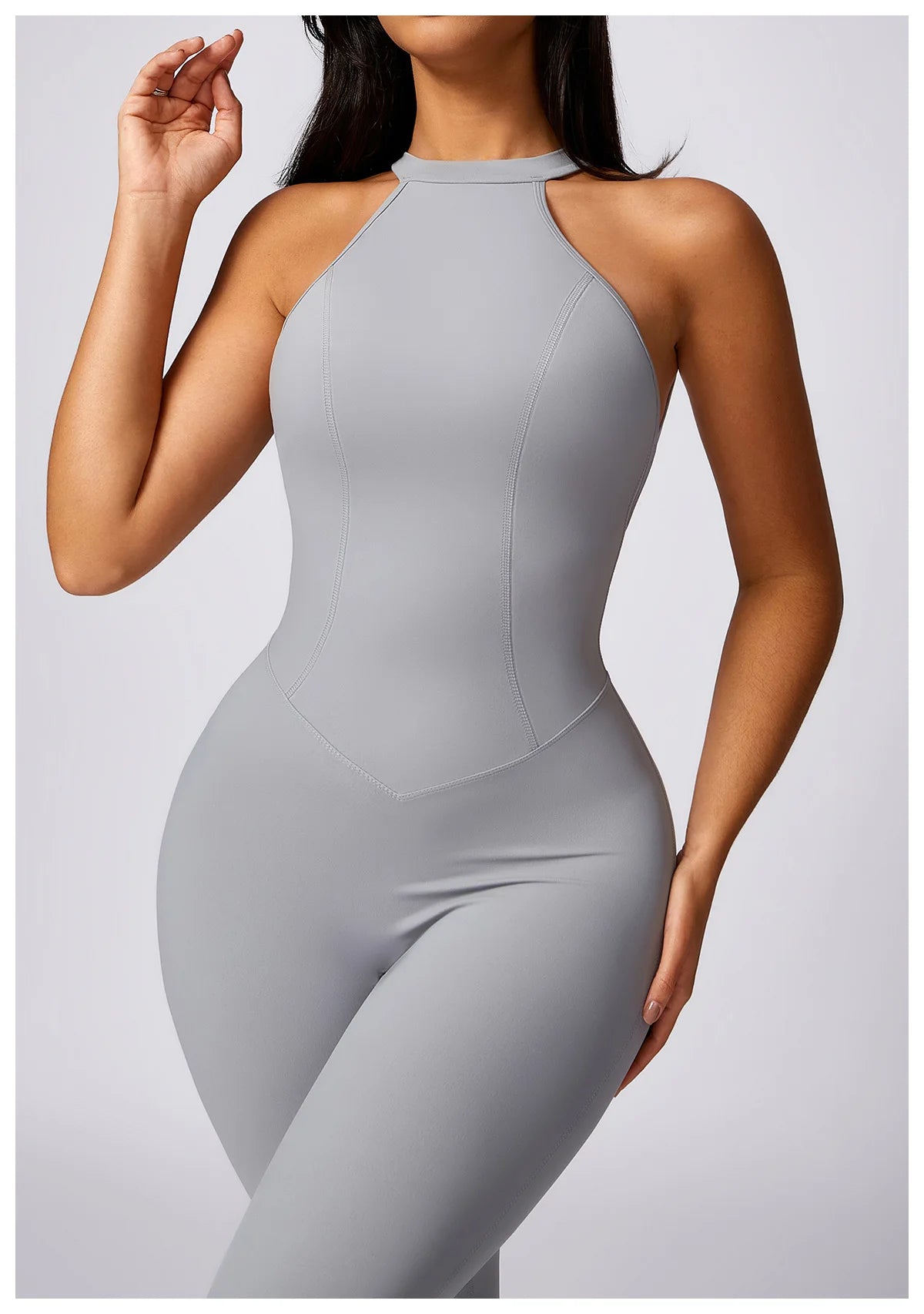 V Back Jumpsuit Women Backless Sports Bodysuits Female Rompers Quick Drying Yoga Clothes Sleeveless One-piece Suit Women Workout