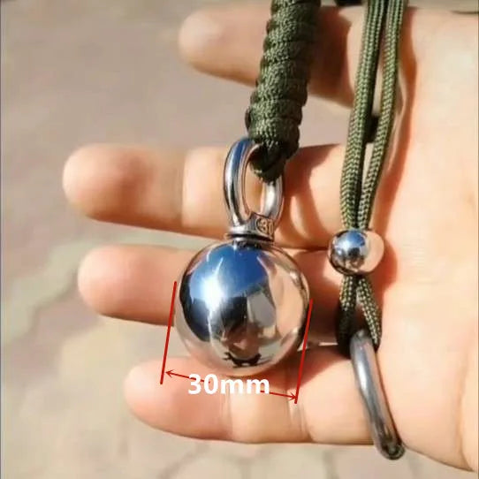 Ball Pendant Self Defense Gadgets Personal Security Protection Tool Supplies For Women Men Stainless Steel