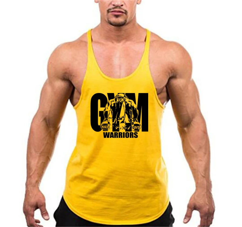 Gym Bodybuilding Tank Tops Fashion Y-back Suspenders Vests Cotton Breathable Sleeveless Singlets Mens Fitness Muscle Sport Shirt