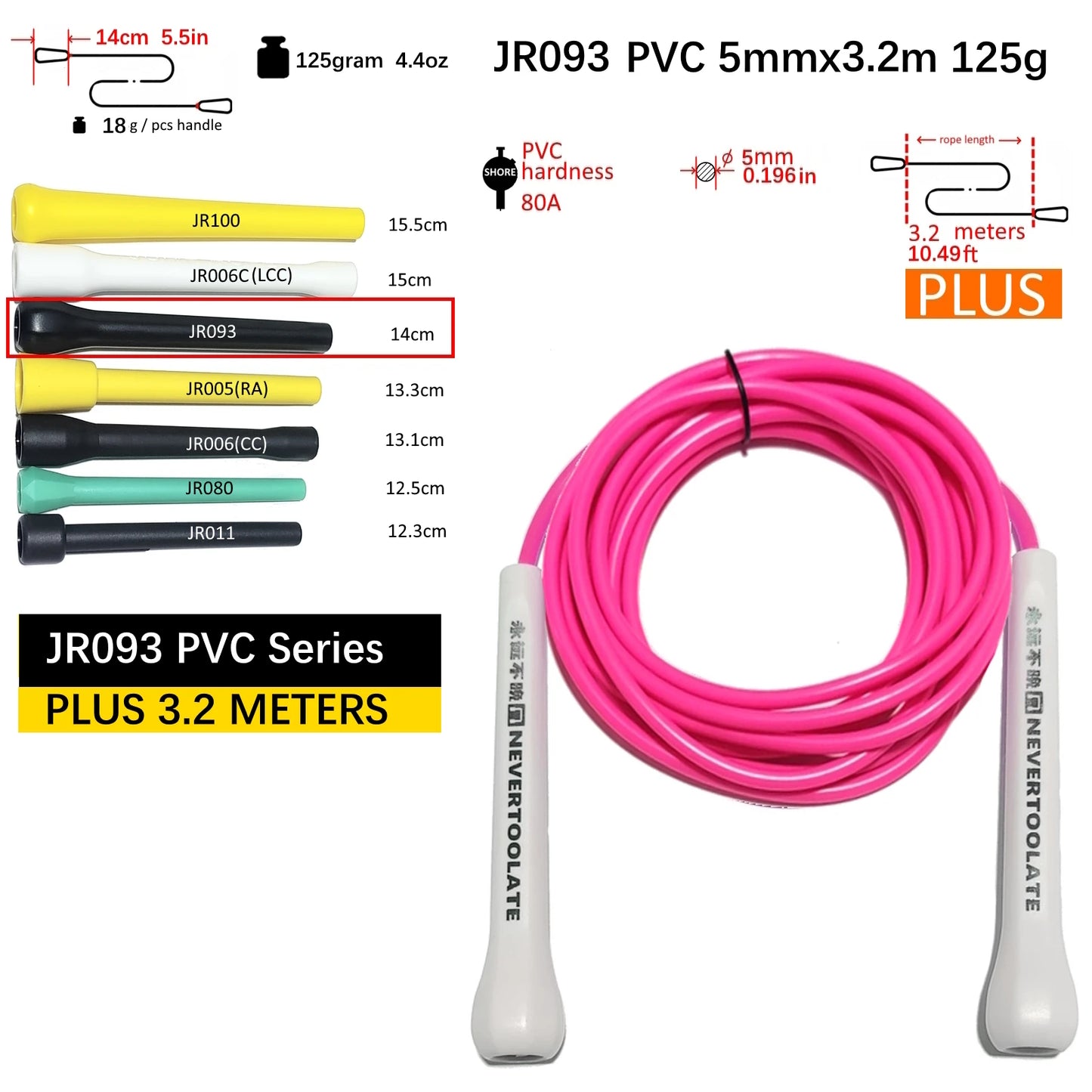 NEVERTOOLATE TPU and PVC material Skipping Rope Rapid Speed Jump Rope Tangle Free crossfit Exercise Fitness Training Workout