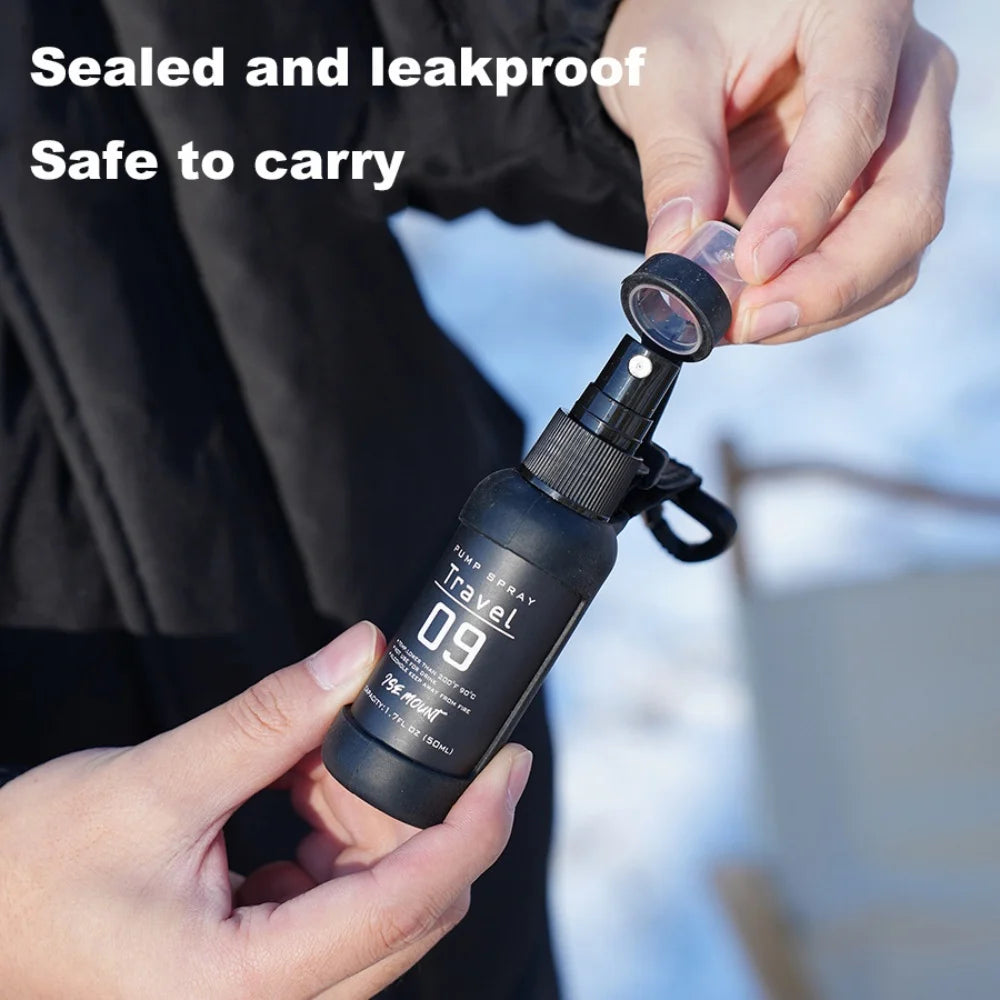 1PC Outdoor Camping Trip Spray Bottle Alcohol Dispenser Bottle Tactical Portable Spray Bottle 50ml Hiking Accessories Black