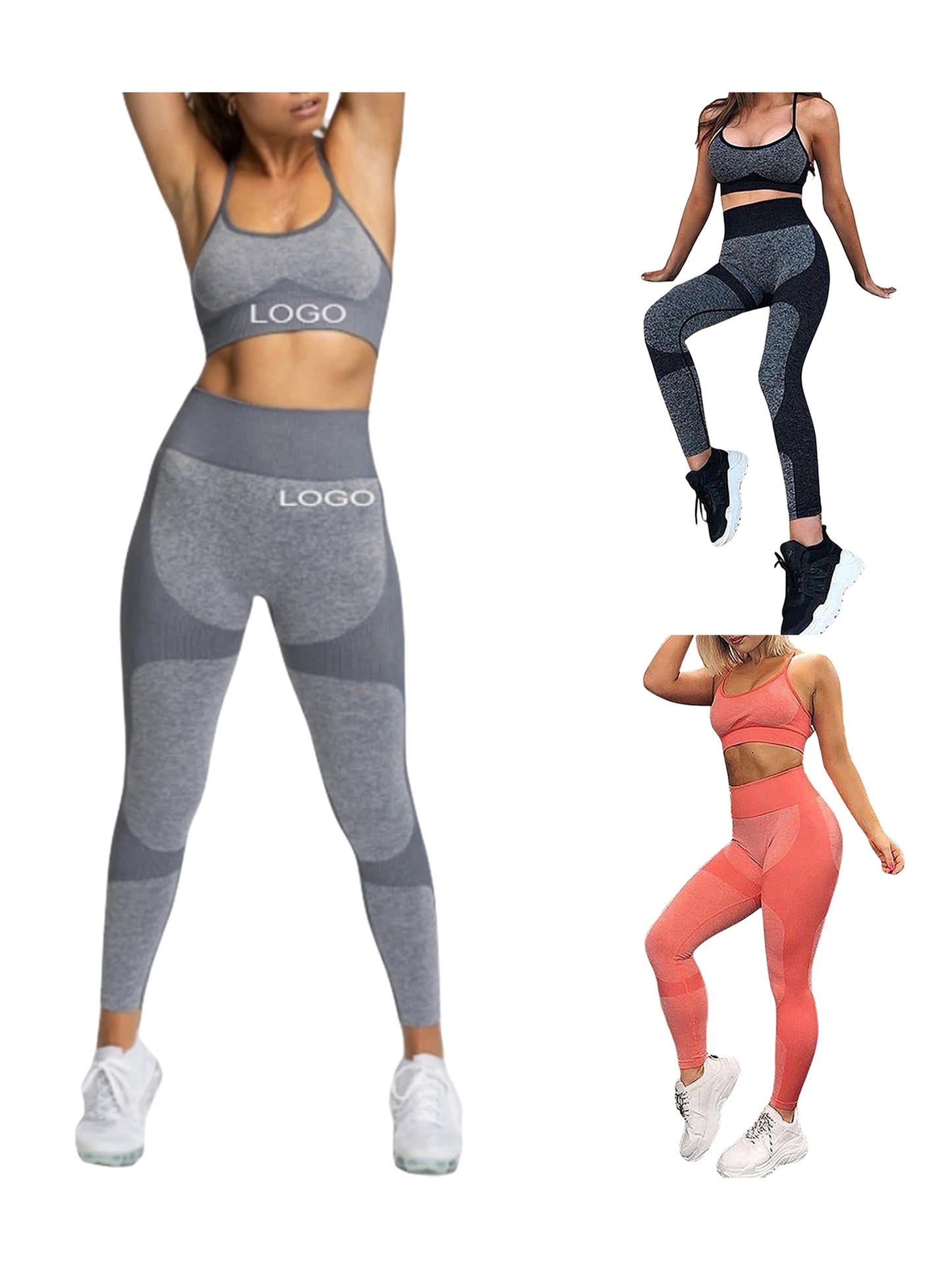 Women s Yoga Outfit Sleeveless Crop Top with High Waist Leggings 2-Piece Workout Set in Vibrant Colors for Active Wear