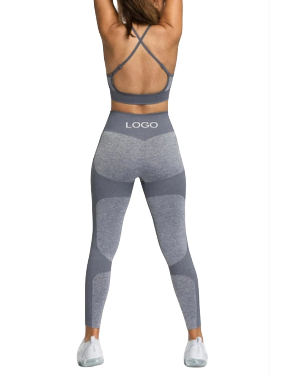 Women s Yoga Outfit Sleeveless Crop Top with High Waist Leggings 2-Piece Workout Set in Vibrant Colors for Active Wear