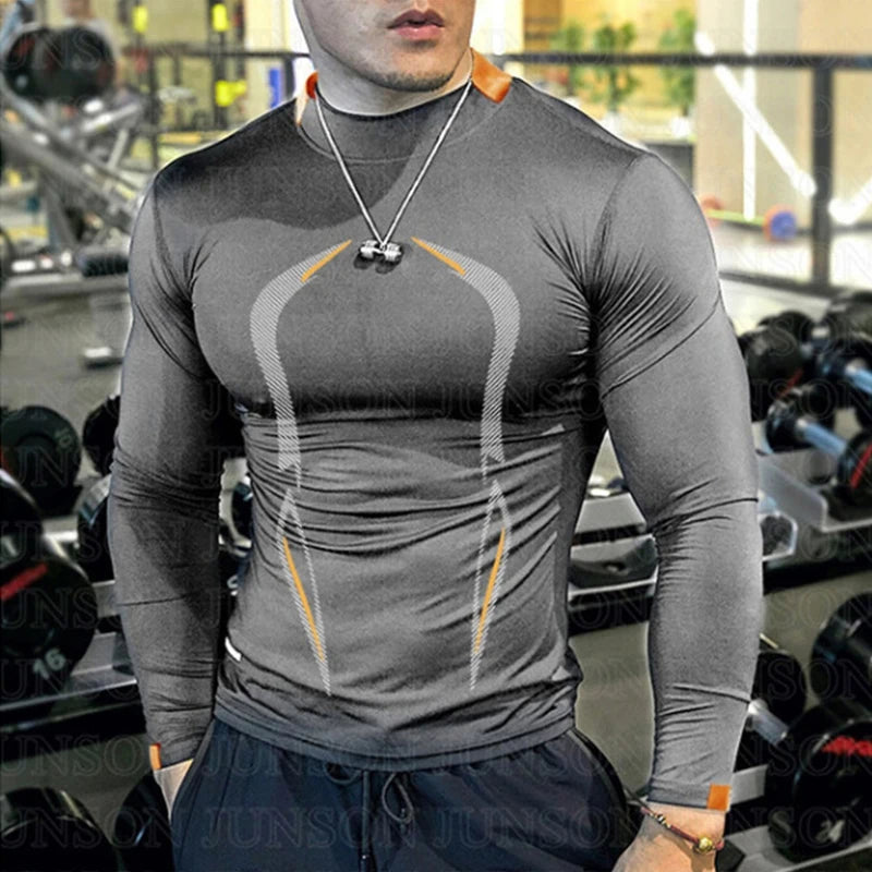 Oversize Men Long Sleeve t Shirt Compression Gym Tshirts Man Quick Dry Sport Running Shirt Training Fitness Top Gym Clothing 8XL