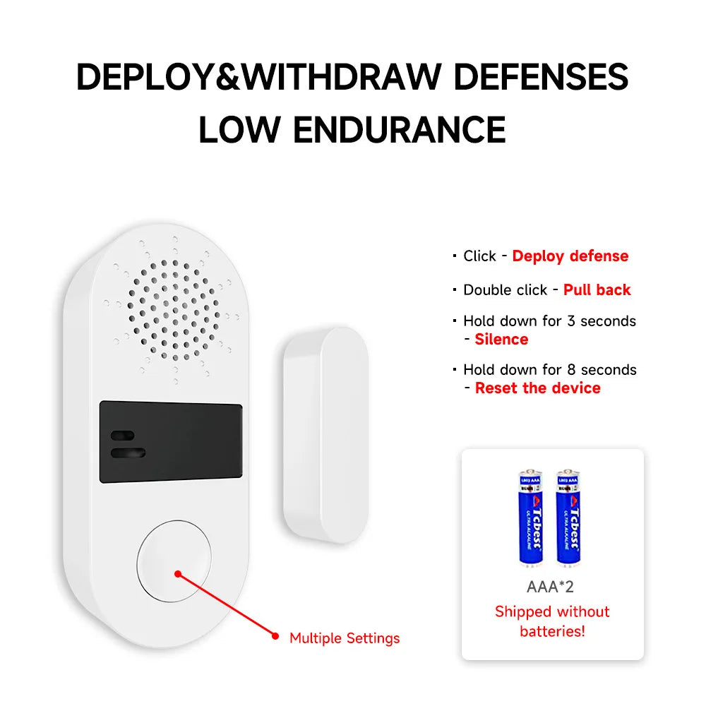 Wireless Home Door Window Sensor Burglar Security Alarm System Independent Opening Magnetic Door Sensor 130db Security Alarm