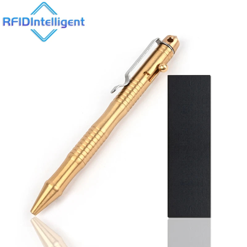 High Quality Brass Self-Defense Tactical Pen Bolt Switch Ball Point Writing Pen Emergency Window Breaker Survival Supplies