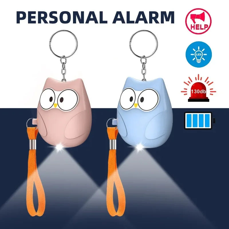 Cute Owl Self Defense Alarm 130db Personal SelfDefense Alarm for Girl Child Women Security Protect Alert Personal Keychain Alarm