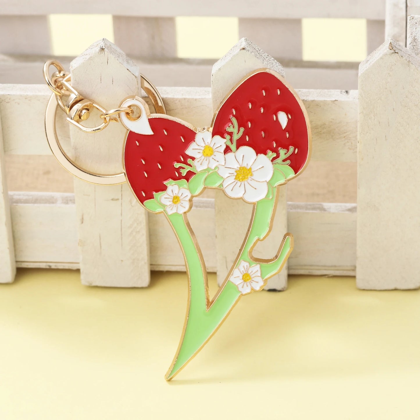 Self Defense Strawberry Keychain Fashion Bag Charm Keychain Safety for Women Accessories