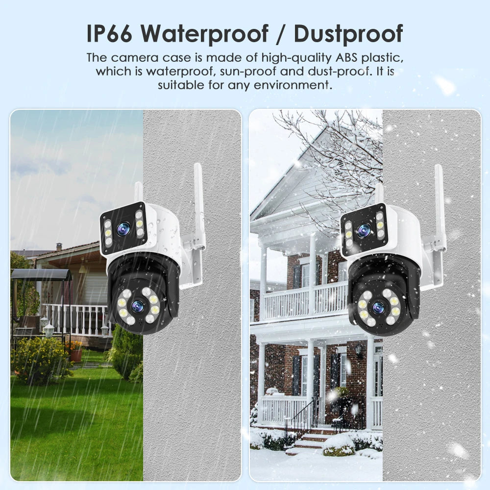 8MP 5G WiFi IP Camera PTZ 4K Dual Lens Human Detect Auto Tracking Surveillance Cameras Outdoor Waterproof Night Vision CCTV