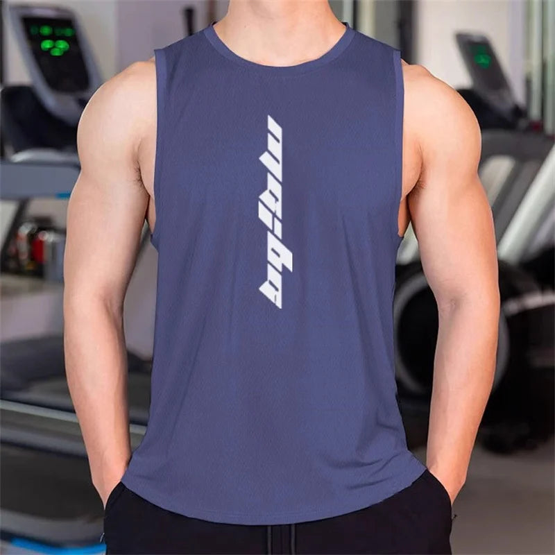 newest Fitness loose men tank top quick drying sleeveless t-shirt fitness clothes basketball training vest men sport undershirt