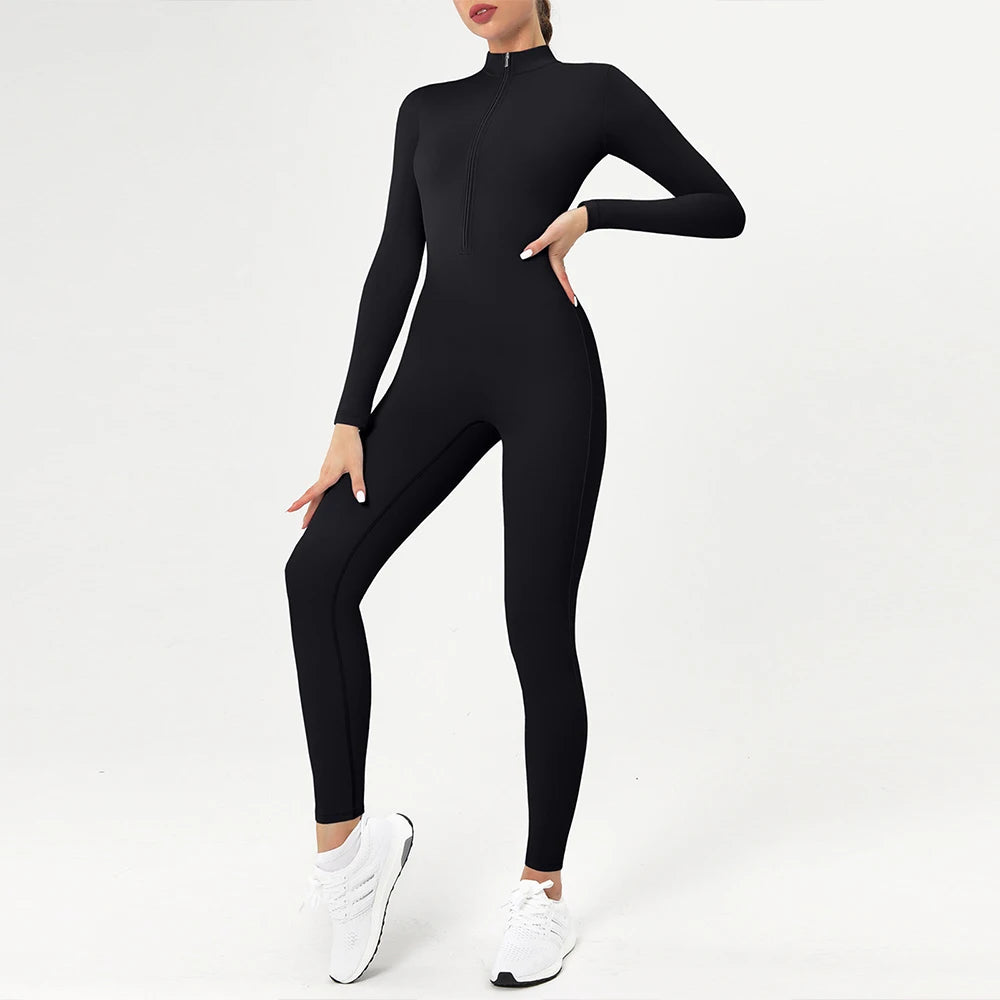 Summer Zipper Workout Jumpsuit Sports Overalls Women Gym Clothing Running Fitness Suits Gym Tracksuit Short Sportswear Yoga Set