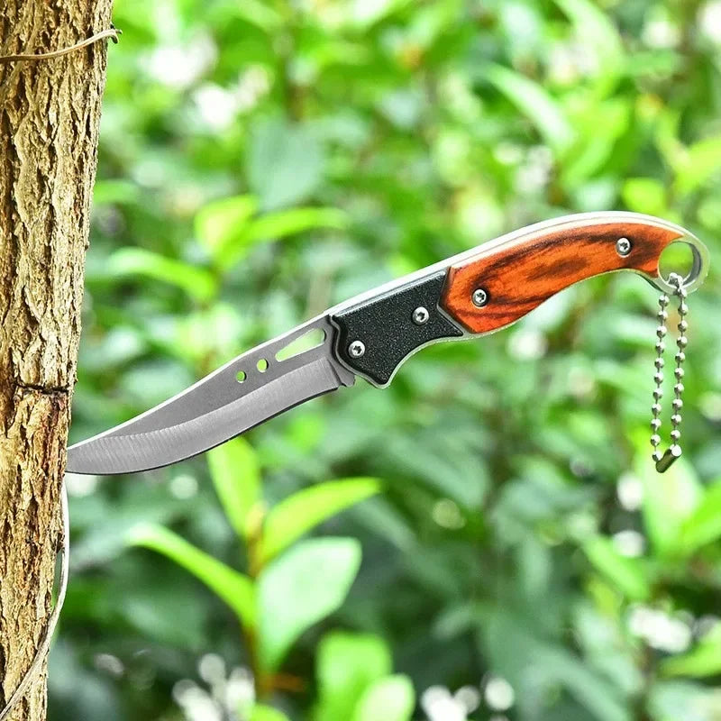 Portable Pocket Folding Knife Metal Material  Outdoor Fruit  Survival  Folding Knife Hand Tool Keychain Accessories