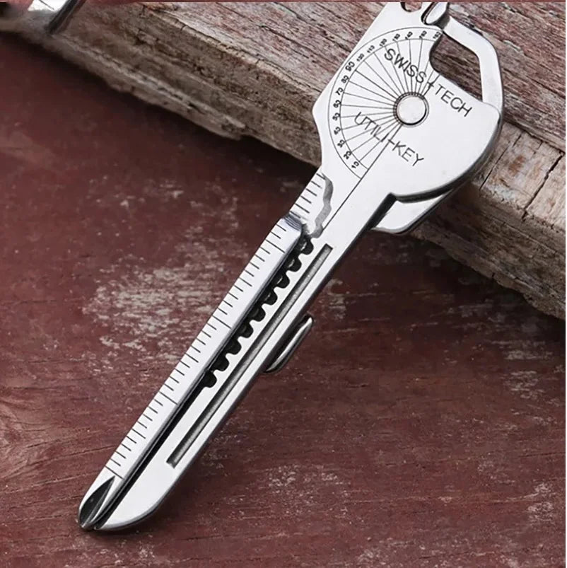 Keychain Multi-tool Compact Multifunctional Keychain Gadget Portable Tool with Screwdriver Bottle Opener Camping Emergency Tool