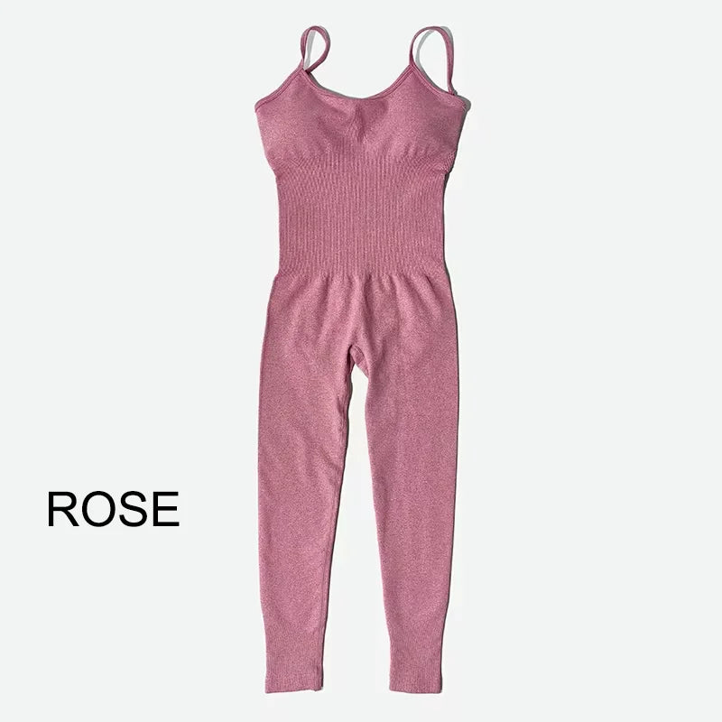 Women's Tracksuit Yoga Set Seamless Jumpsuits One Piece Fitness Workout Rompers Sportswear Gym Set Workout Clothes For Women