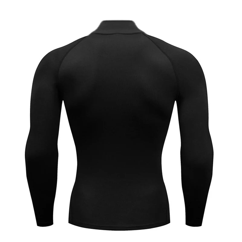 Mens Running T-shirts Compression Shirt Fitness Tight Long Sleeve Sport T Shirt Long-legged Spider Workout Quick Dry Rashgards