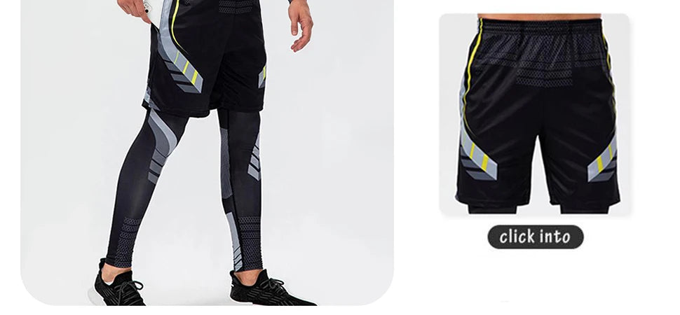 Men's Running Leggings Sportswear Quick Dry Gym Fitness Tights Workout Training Jogging Sports Trousers Compression Sport Pants