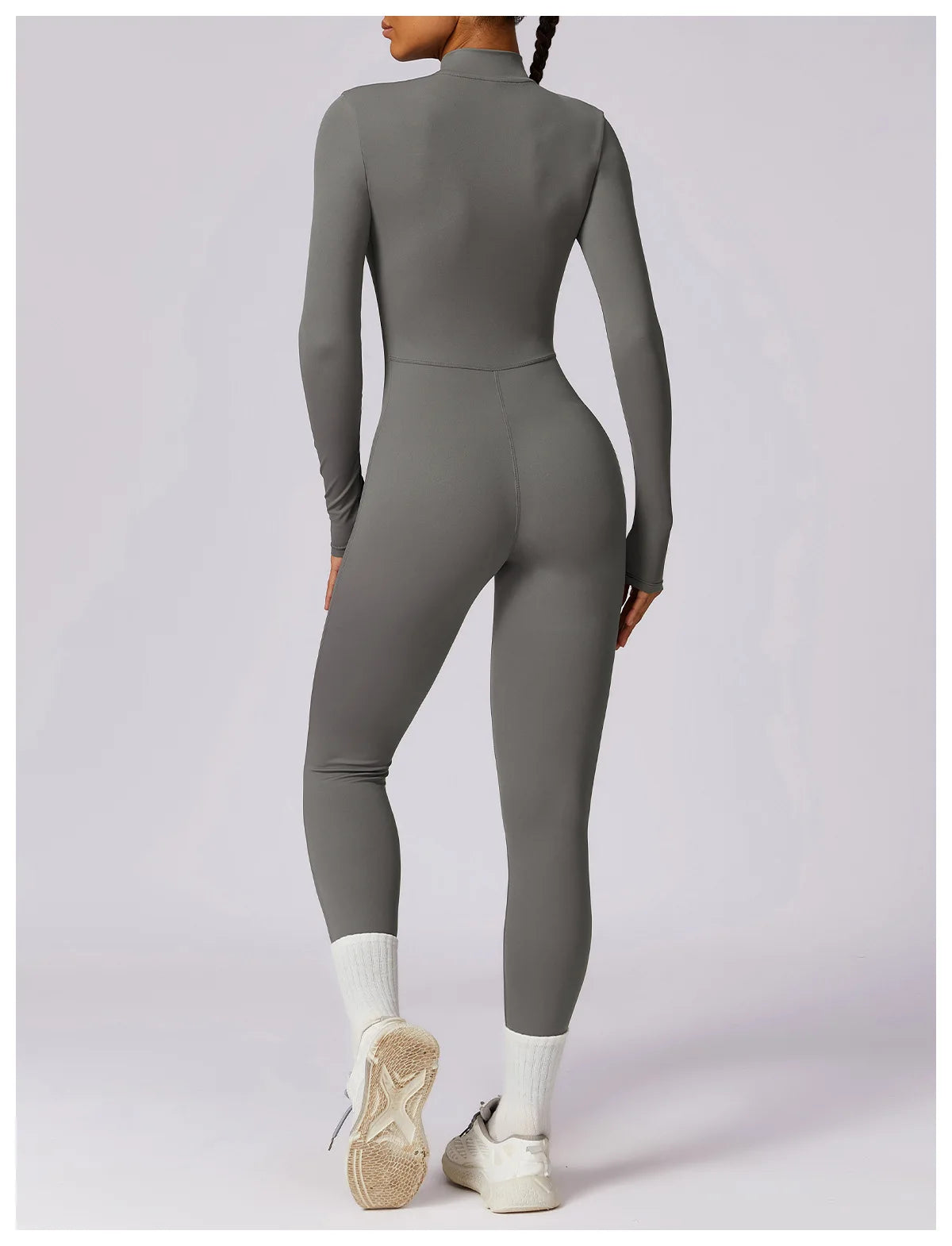 Women Yoga Jumpsuit Fitness Sports Suit Zipper Elastic One-Piece Bodysuits Gym Long Sleeve Gym Runing Push Up Workout Sportwear