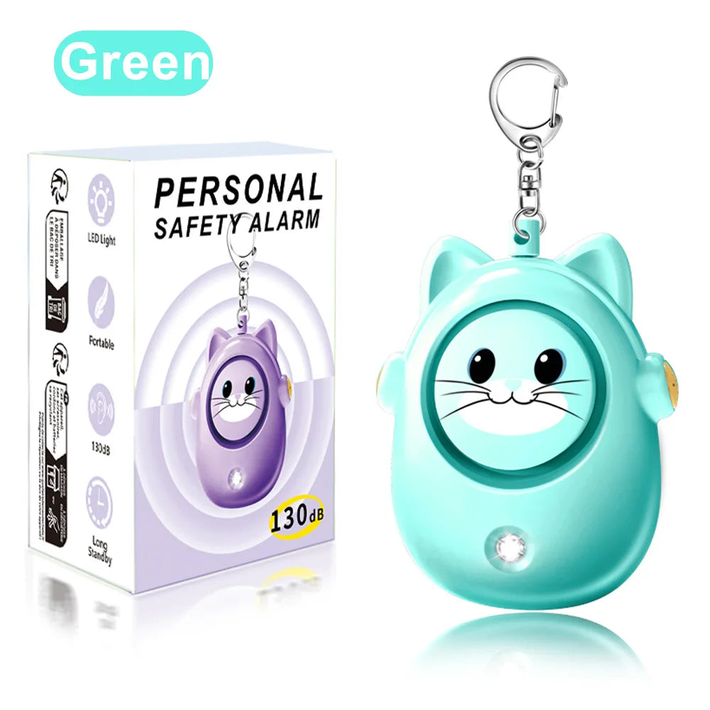 H8 2024 New Cute Cat Personal Alarm, Women's Anti-wolf Artifact, Outdoor Children's and Women's Emergency Self-defense Keychain