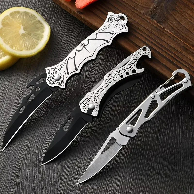 Sharp and high hardness outdoor folding fruit knife, stainless steel knife, mini camping knife self-defense knife