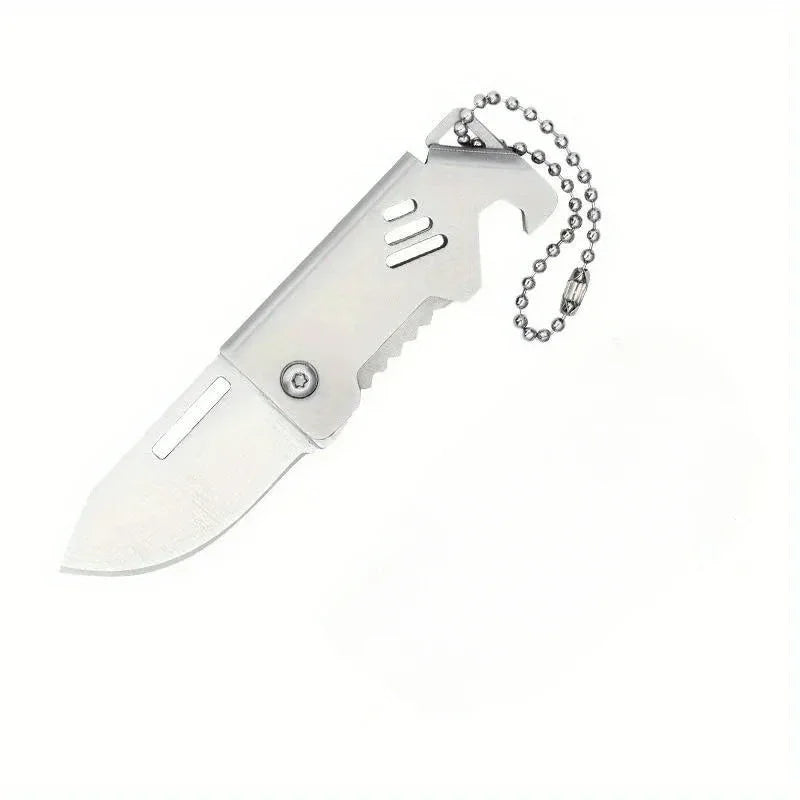 Mini Folding Knife Stainless Steel Box Opening Knife D2 Steel Cannon Portable Sharp Folding Knife Key Hanging Chain