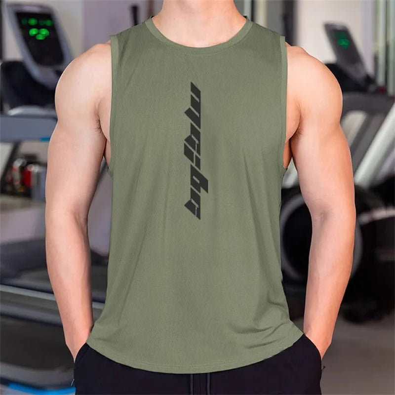 newest Fitness loose men tank top quick drying sleeveless t-shirt fitness clothes basketball training vest men sport undershirt